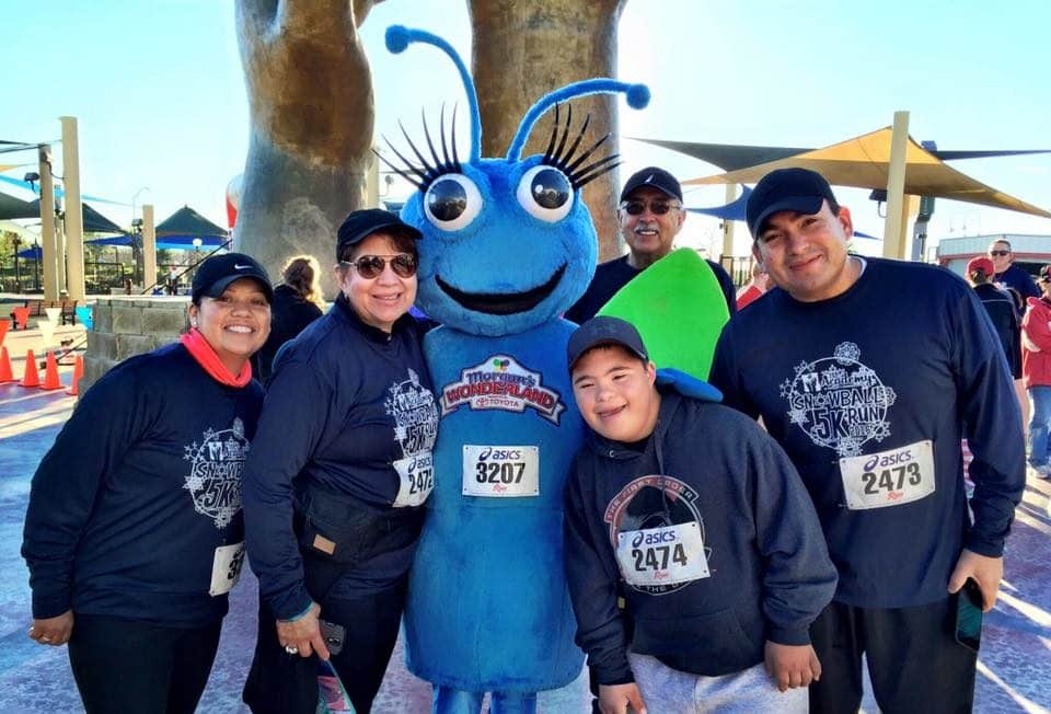 Family picture with Joy at the Snowball 5k/1k